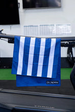 Load image into Gallery viewer, Navy Stripes Gym Towel
